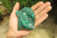 Polished Flower Banded Malachite Free Forms x 4 From Congo