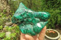 Polished Flower Banded Malachite Free Forms x 4 From Congo