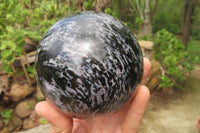 Polished Gabbro / Merlinite Sphere x 1 From Madagascar