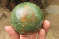 Polished Chrysoprase Spheres x 4 From Madagascar