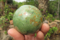 Polished Chrysoprase Spheres x 4 From Madagascar