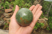 Polished Chrysoprase Spheres x 4 From Madagascar