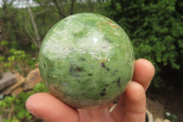 Polished Chrysoprase Spheres x 4 From Madagascar