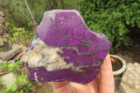 Polished On One Side Metallic Purpurite Specimens x 3 From Namibia