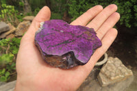 Polished On One Side Metallic Purpurite Specimens x 3 From Namibia