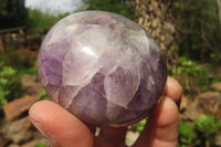 Polished Chevron Amethyst Palm Stones x 6 From Madagascar