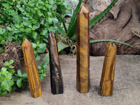 Polished Tiger's Eye Towers x 4 From Prieska, South Africa