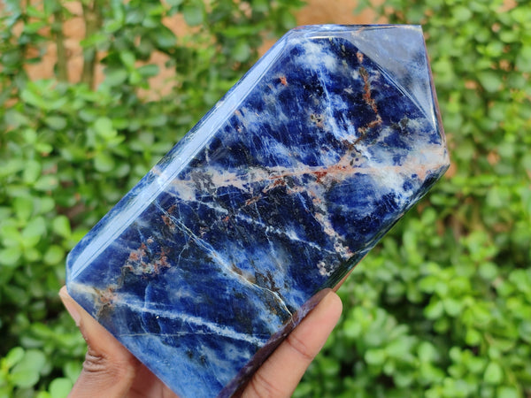 Polished Sodalite Point-Prisms x 2 From Kunene River, Namibia