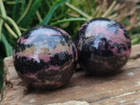 Polished Rhodonite Sphere-Ball x 4 From Ambindavato, Madagascar