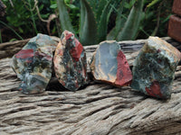 Natural Bloodstone Cobbed Specimens x 12 From Swaziland