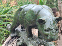 Hand Made Green Verdite Lioness Carving x 1 From Zimbabwe