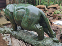 Hand Made Green Verdite Lioness Carving x 1 From Zimbabwe