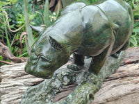 Hand Made Green Verdite Lioness Carving x 1 From Zimbabwe