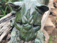 Hand Made Green Verdite Lioness Carving x 1 From Zimbabwe