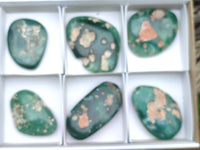 Polished On One Side Emerald Mtorolite Plates x 6 From Mutorashanga, Zimbabwe