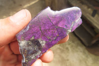 Polished On One Side Metallic Purpurite Specimens x 12 From Erongo, Namibia