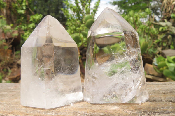 Polished Clear Quartz Points x 6 From Madagascar