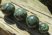 Polished Stromatolite Jasper Spheres x 4 From Madagascar