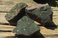 Natural Libethenite Crystals On Dolomite Matrix Specimens x 3 From Shituru, Congo