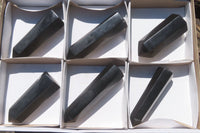 Polished Black Basalt Points x 6 From Antsirabe, Madagascar