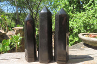 Polished Black Basalt Points x 6 From Antsirabe, Madagascar