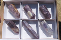 Polished Lepidolite Points x 6 From Ambatondrazaka, Madagascar