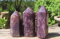 Polished Lepidolite Points x 6 From Ambatondrazaka, Madagascar