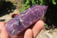 Polished Lepidolite Points x 6 From Ambatondrazaka, Madagascar