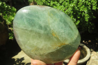 Polished Green Fluorite Standing Free Forms x 2 From Madagascar