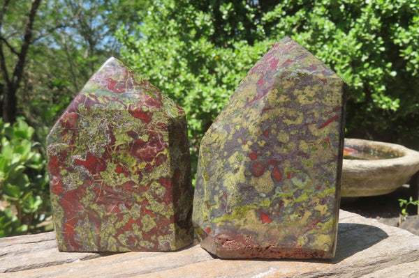 Polished Dragons Blood Stone Points x 2 From Tshipise, South Africa