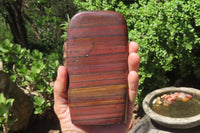 Polished Tiger Iron Jasper Standing Free Forms x 3 From South Africa