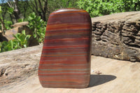 Polished Tiger Iron Jasper Standing Free Forms x 3 From South Africa