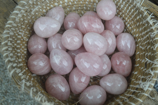 Polished Rose Quartz Eggs - Sold Per Item - From Namibia