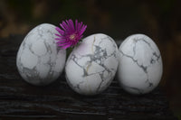 Polished Small Lightning Strike Magnesite - Howlite Gemstone Eggs - Sold Per Item - From Zimbabwe