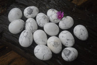 Polished Small Lightning Strike Magnesite - Howlite Gemstone Eggs - Sold Per Item - From Zimbabwe