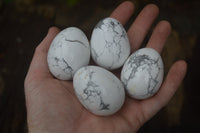 Polished Small Lightning Strike Magnesite - Howlite Gemstone Eggs - Sold Per Item - From Zimbabwe