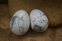 Polished Small Lightning Strike Magnesite - Howlite Gemstone Eggs - Sold Per Item - From Zimbabwe