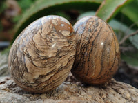 Polished Small Namibian Desert Picture Stone Jasper Eggs - Sold Per Item - From Ais-Ais Namibia