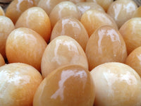 Polished Honey Aragonite Gemstone Eggs - Sold Per Item - From Namibia