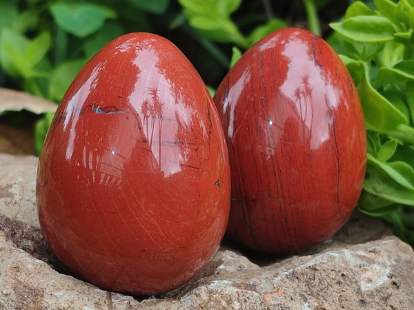 Polished Red Jasper Gemstone Eggs - Sold Per Item - From Northern Cape, South Africa