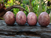 Polished Small Rhodonite Gemstone Eggs - Sold Per Item - From Zimbabwe