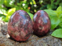 Polished Small Rhodonite Gemstone Eggs - Sold Per Item - From Zimbabwe