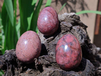 Polished Small Rhodonite Gemstone Eggs - Sold Per Item - From Zimbabwe