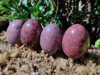 Polished Small Rhodonite Gemstone Eggs - Sold Per Item - From Zimbabwe