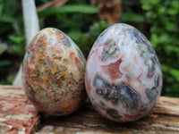 Polished Fancy Lace Agate Gemstone Eggs - Sold Per Item - From India