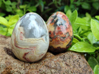 Polished Fancy Lace Agate Gemstone Eggs - Sold Per Item - From India