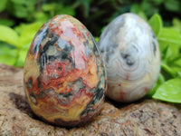 Polished Fancy Lace Agate Gemstone Eggs - Sold Per Item - From India