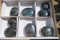 Polished Labradorite Palm Stones x 8 From Tulear, Madagascar