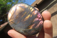 Polished Labradorite Palm Stones x 8 From Tulear, Madagascar