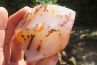 Polished Carnelian Flame Sculptures x 12 From Madagascar